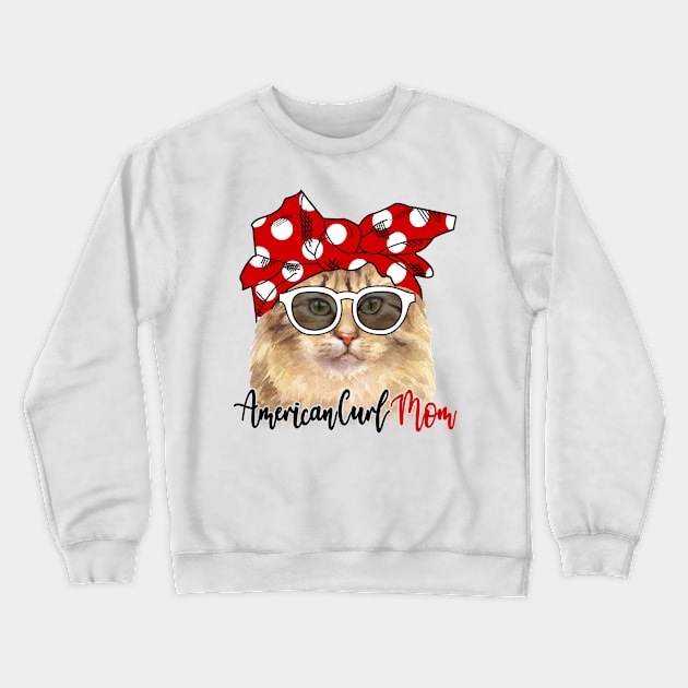 American Curl Cat Shirt American Curl Cat Mom Bandana Crewneck Sweatshirt by Nikkyta